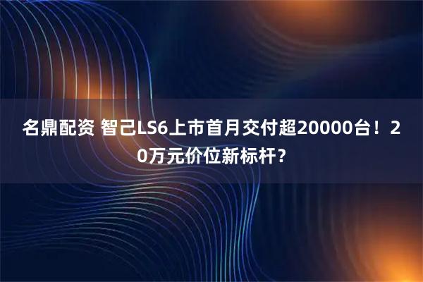 名鼎配资 智己LS6上市首月交付超20000台！20万元价位新标杆？