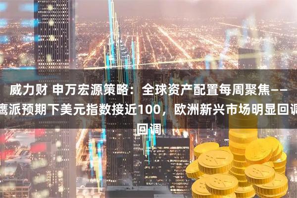 威力财 申万宏源策略：全球资产配置每周聚焦——鹰派预期下美元指数接近100，欧洲新兴市场明显回调